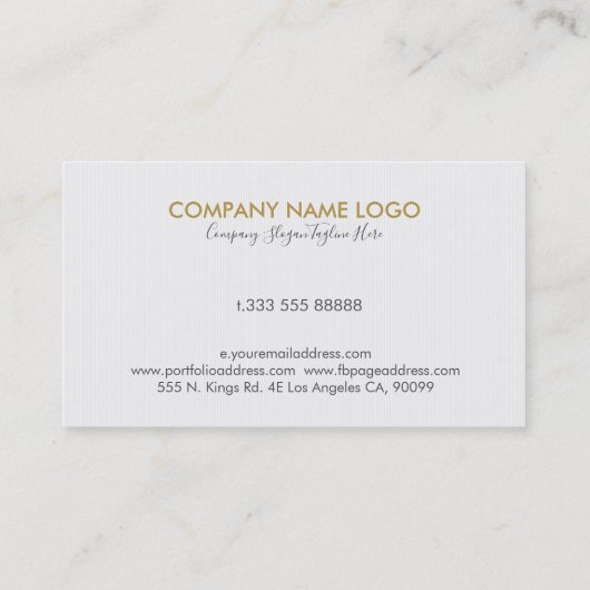 ホワイト&金ゴールドヴィンテージペイズリーレース 名刺 (裏面)