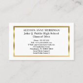 ホワイト |金ゴールド卒業写真名刺の挿入 コーリングカード (裏面)