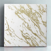 ホワイト&金ゴールド大理石ラックスセラミックタイル タイル