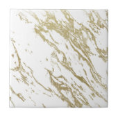 ホワイト&金ゴールド大理石ラックスセラミックタイル タイル (正面)