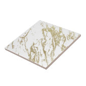 ホワイト&金ゴールド大理石ラックスセラミックタイル タイル (側面)