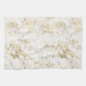 ホワイト&金ゴールド大理石 キッチンタオル (横)