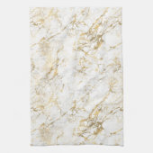 ホワイト&金ゴールド大理石 キッチンタオル (縦)