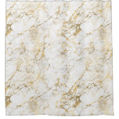 ホワイト&金ゴールド大理石 シャワーカーテン (正面)