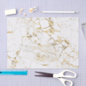 ホワイト&金ゴールド大理石 薄葉紙 (クラフト)