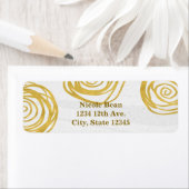 ホワイト&金ゴールド旋回バラモダンブライダルシャワー ラベル (インサイチュ)