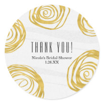 ホワイト&金ゴールド旋回バラモダン結婚式の引き出物