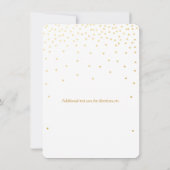 ホワイト&金ゴールド紙吹雪ドットリハーサルディナーカード 招待状 (裏面)