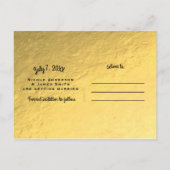 ホワイト&金ゴールド紙吹雪フォイルGlam Save the Date 案内ポストカード (裏面)