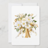 ホワイト&金ゴールド結婚教会お祝い 招待状 (裏面)