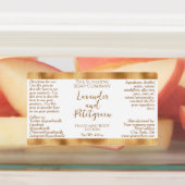 ホワイト&金ゴールド防水化粧品ドロッパーボトル ラベル (貼付)