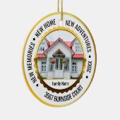 ホワイト&金ゴールド2 Photo New Home Christmas 2022 セラミックオーナメント (右)