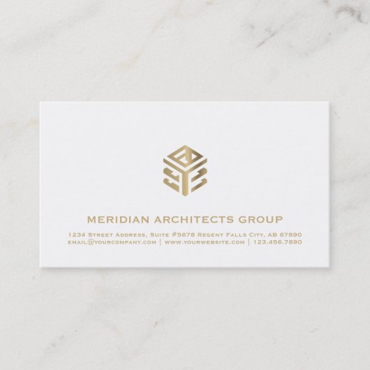 ホワイト・金ゴールド・エンジニア 名刺 (正面)