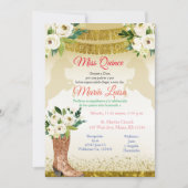 ホワイト·金ゴールド·キンセアニェラ·恋しく思メキシコ·カン 招待状 (正面)