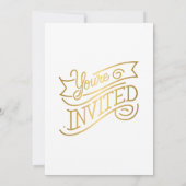 ホワイト&金ゴールド・フローリッシュ祝が結婚の 招待状 (裏面)