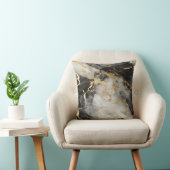 ホワイト、金ゴールド、ブラックラグジュアリーマーブルエレガント クッション (椅子)