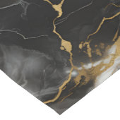 ホワイト、金ゴールド、ブラックラグジュアリーマーブルエレガント ショートテーブルランナー (コーナー)