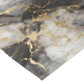 ホワイト、金ゴールド、ブラックラグジュアリーマーブルエレガント ショートテーブルランナー (コーナー)
