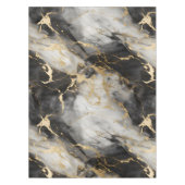 ホワイト、金ゴールド、ブラックラグジュアリーマーブルエレガント テーブルクロス (正面)