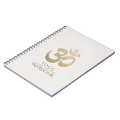ホワイト&金ゴールドOMシンボルYOGA瞑想インストラクター ノートブック (左側)