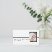 ホワイト |黒い卒業写真名刺の挿入 コーリングカード (スタンド正面)