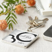 ホワイト 30歳の誕生日デケード キーホルダー (側面)