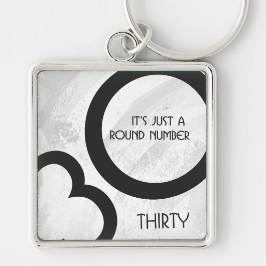 ホワイト 30歳の誕生日デケード キーホルダー (正面)