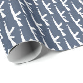 ホワイトAK-47武器アサルトライフル銃、ブルージェラン ラッピングペーパー (ロールコーナー)