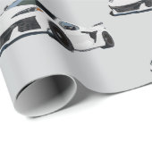 ホワイトC8コルベットのスポーツカーハンドドロー ラッピングペーパー (ロールコーナー)