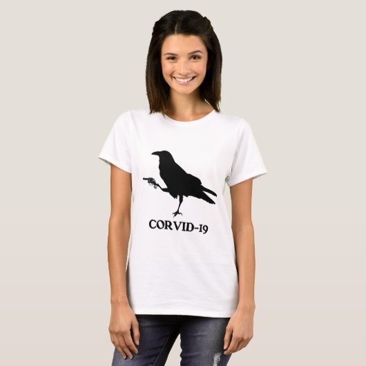 ホワイトCorvid-19 Women's Basic Tシャツ (正面フル)