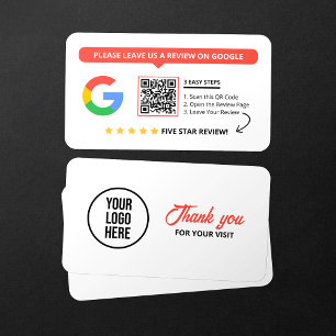 ホワイトGoogleレビューQRコードビジネスレビューリンク 名刺