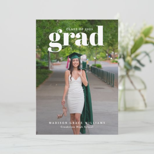 ホワイトGRADはっきりした Letters写真の発表 招待状 (スタンド正面)