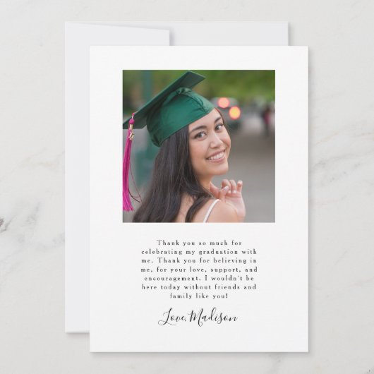 ホワイトGRADはっきりした Letters写真の発表 招待状 (裏面)