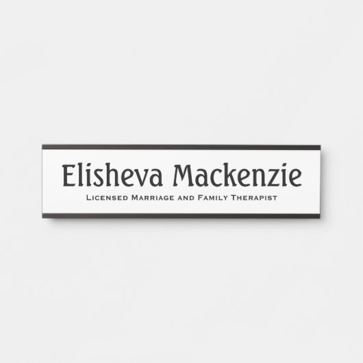 ホワイトLMFTセラピストオフィスのドア記号名プレート サインプレート (正面)