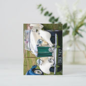 ホワイトMG TDクラシックイギリスのスポーツカーハガキ ポストカード (スタンド正面)