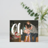 ホワイトOh何おもしろいホリデー写真はがき シーズンポストカード (スタンド正面)