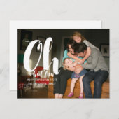 ホワイトOh何おもしろいホリデー写真はがき シーズンポストカード (正面/裏面)