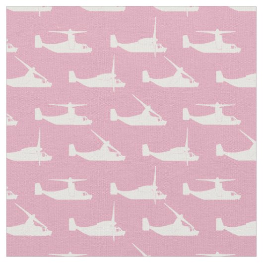 ホワイトon Pink V-22 Osprey Pattern Fabric ファブリック (クローズアップ)