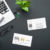 ホワイトqrコードビジネスロゴ紹介カード 割引カード