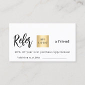 ホワイトqrコードビジネスロゴ紹介カード 割引カード (正面)