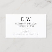 ホワイトQRコードモノグラムミニマリスト 名刺 (裏面)