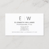 ホワイトQRコードモノグラムミニマルモダンリスト 名刺 (裏面)