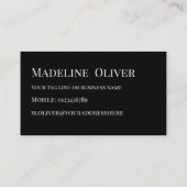 ホワイトQRコードロゴシンプルブラック 名刺 (裏面)