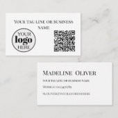 ホワイトQRコードロゴシンプル 名刺 (正面/裏面)