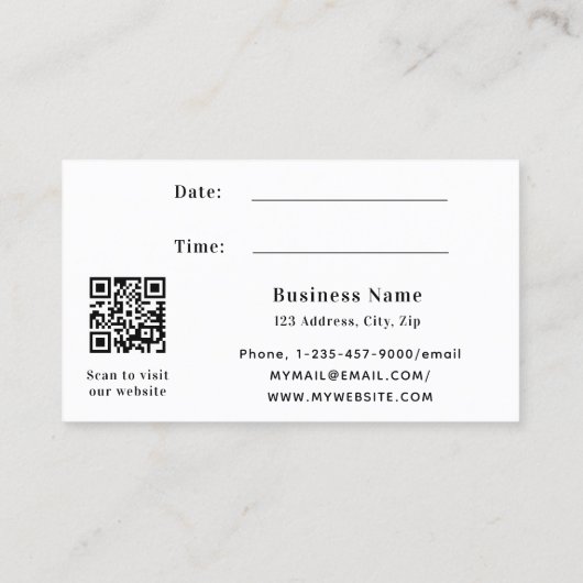 ホワイトQRコード事業アポイントメントカード 割引カード (裏面)