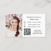 ホワイトQRコード写真ビジネスロイヤリティカード 名刺 (裏面)