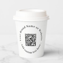 ホワイトQRコード | ミニマルモダンビジネスデザイン 紙コップ
