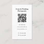 ホワイトQRコー縁どドフォトグラファー垂直をクリア 名刺 (裏面)