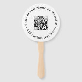 ホワイトQR | シンプルな丸型デザイン ハンドファン (裏面)