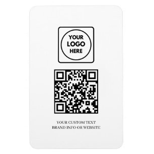 ホワイトQR   プロフェッショナルでシンプルなビジネス用ロゴ マグネット